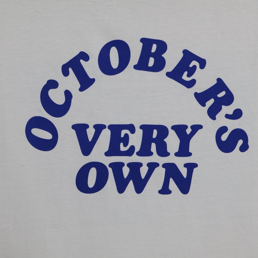 OVO Octobers Very Own T-Shirt Mens Large White Blue Ringer Crewneck Graphic Tee - Picture 3 of 11